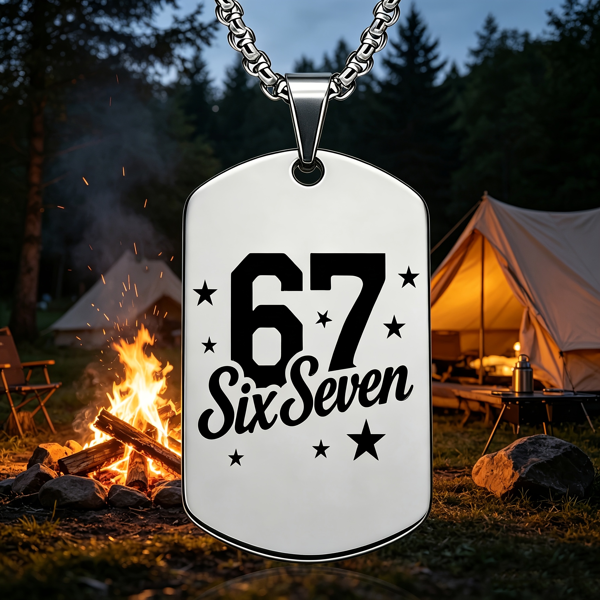 Trendy Stainless Steel Pendant Necklace with Numbers, Unique Gift